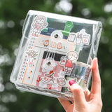 Transparent Storge Bag for Makeup Washi Tapes Pencil Bag Japanese style