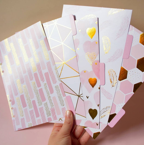 Dividers pink+gold