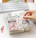 Transparent Storge Bag for Makeup Washi Tapes Pencil Bag Japanese style