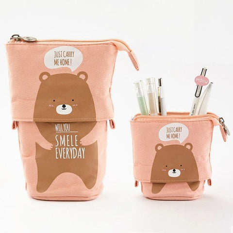 Trousse +porte stylo bear 2en1