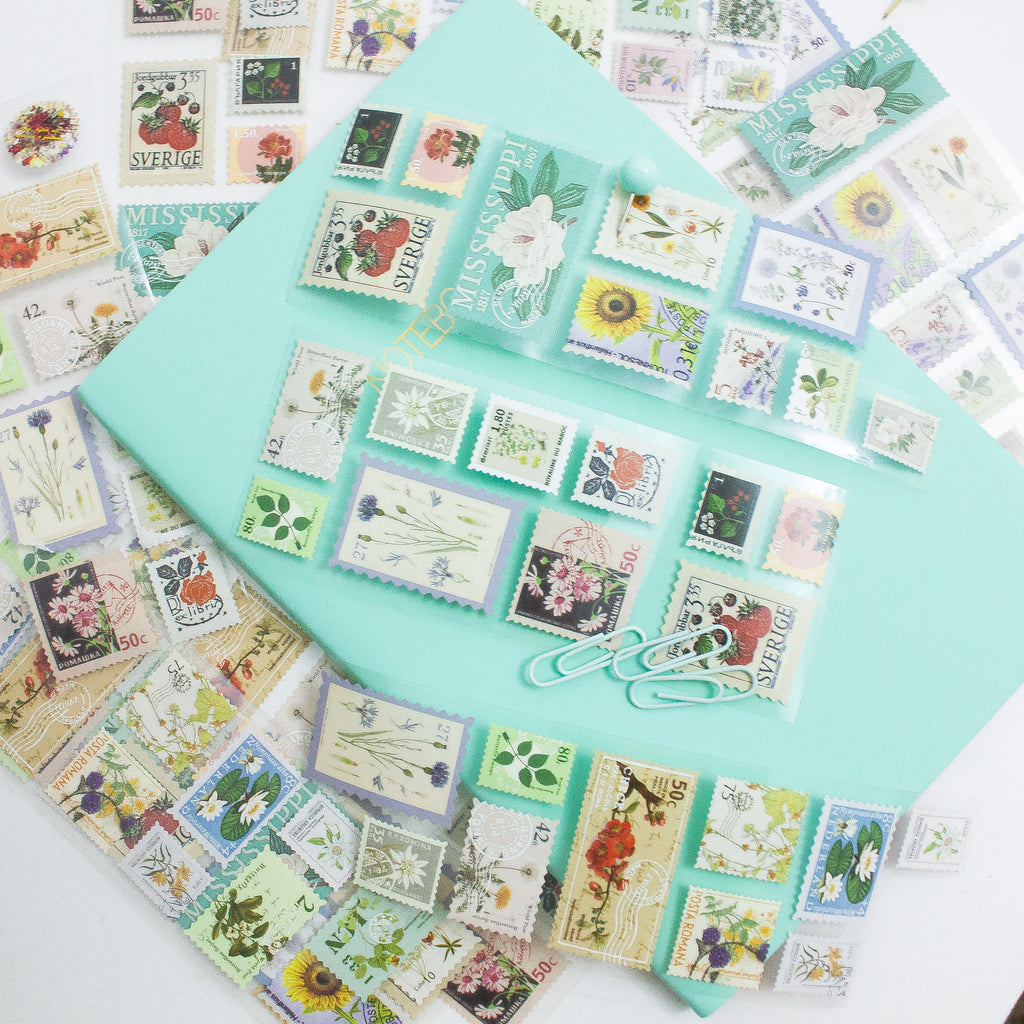 Vintage timbres waterproof 10 pcs