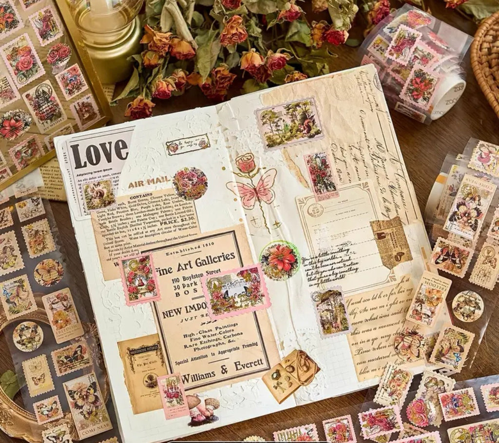 Vintage timbres waterproof 10 pcs