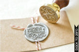 Macaron wood Handle Sealing Wax Stamp Kit (motif thank you)